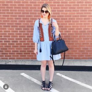 H&M Embroidered Mini Dress | Size 4